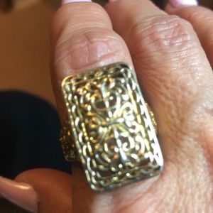 Filigree Sterling Silver gold plated ring